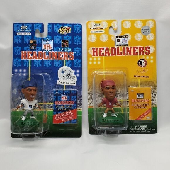💙NIB Vintage Pair Cowboys Deion Sanders Headliners Pair - Picture 1 of 2